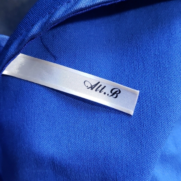 All.B Bright Dark Blue Tulip Ruffle Top Blouse SzS - Picture 3 of 4